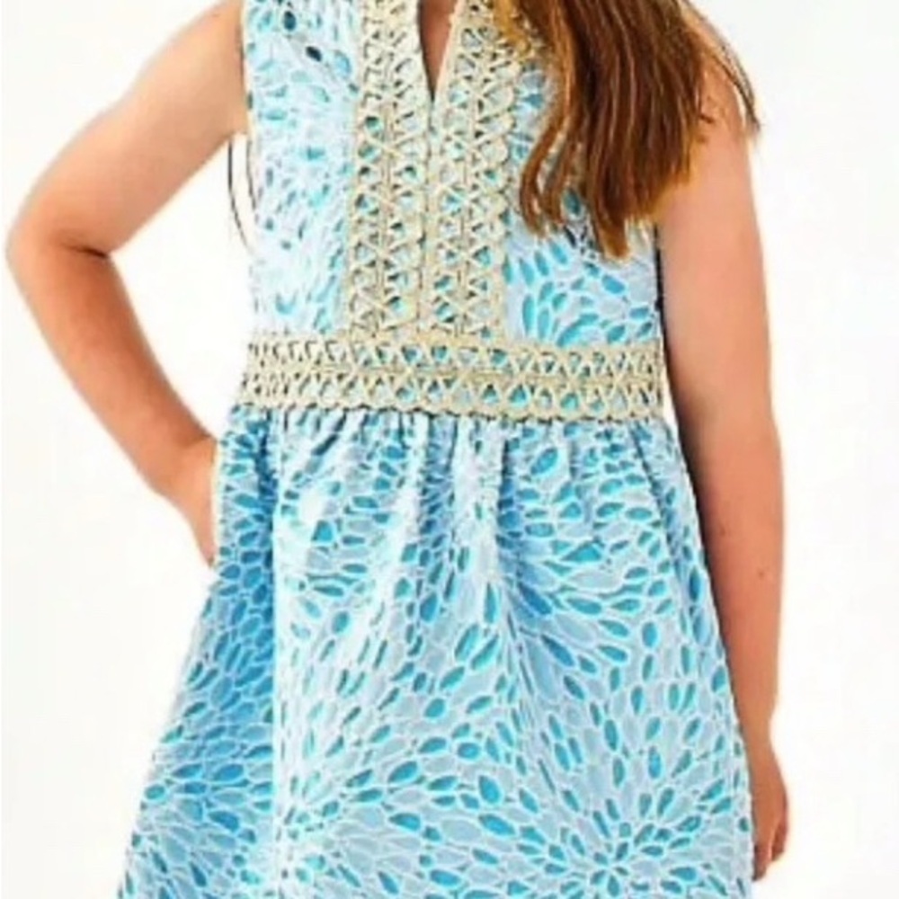 RARE: Lilly Pulitzer Mini Franci Bermuda Blue and Gold dress.